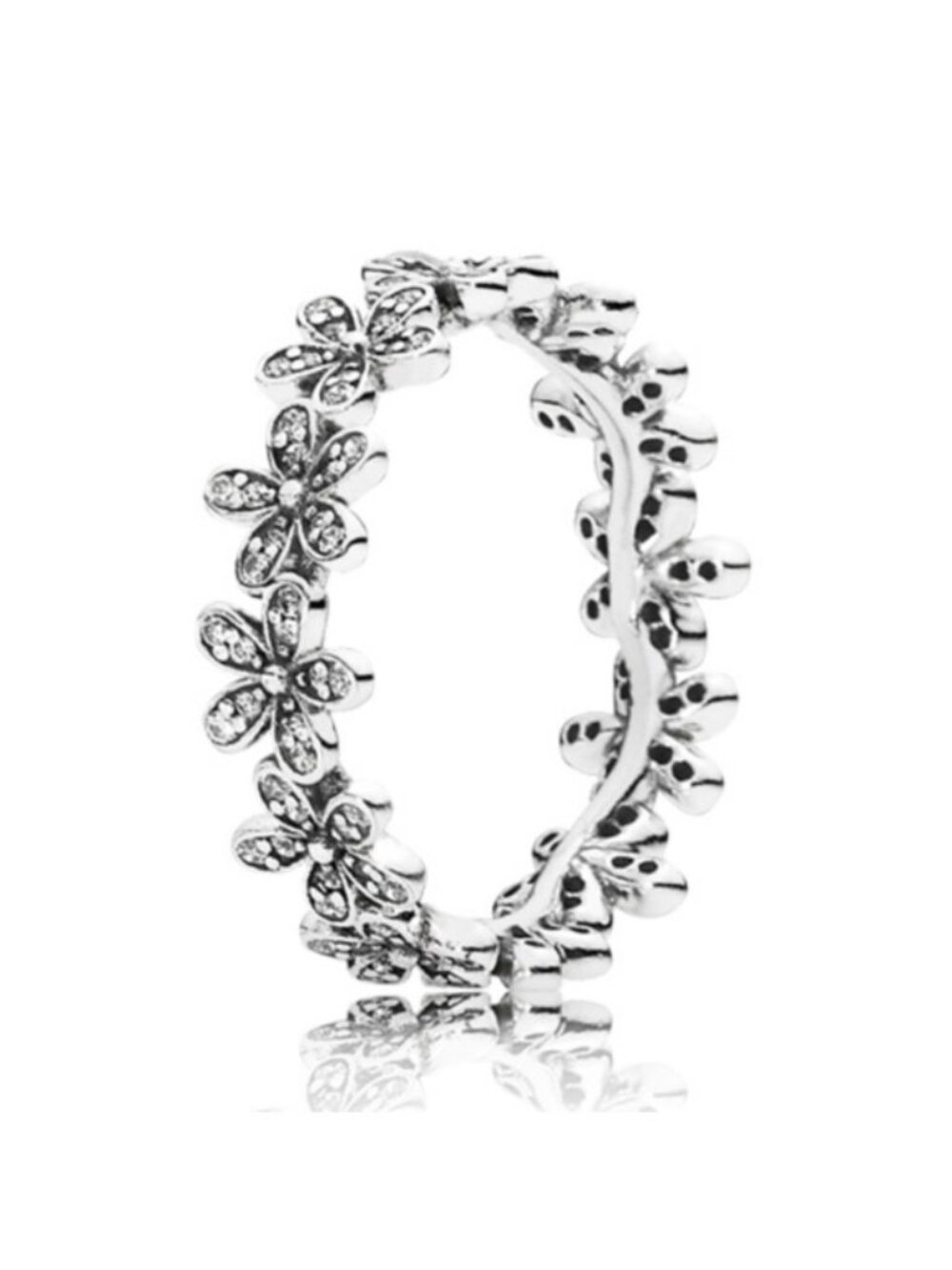 Pandora Sterling Silver Dazzling Daisy Meadow Stackable Ring w/ Clear Zirconia 1